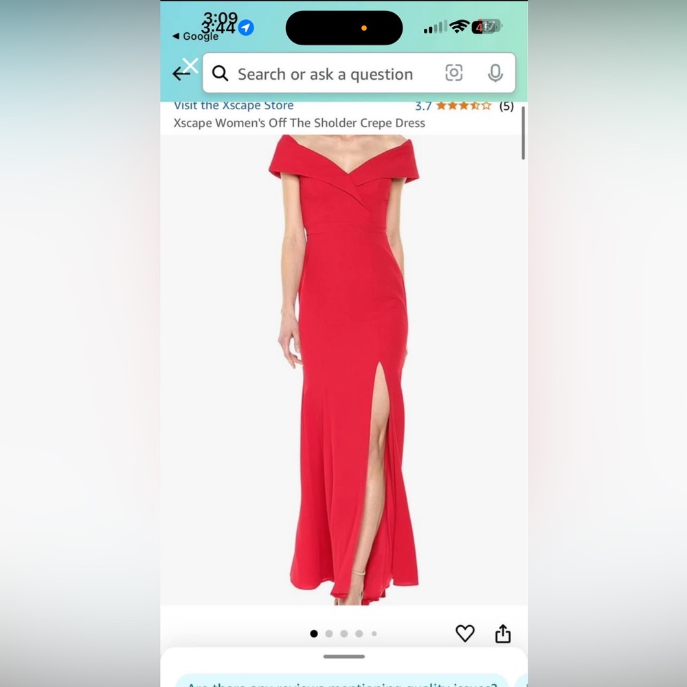 Xscape Off the Shoulder Formal Dress